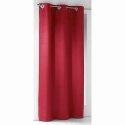 EVIDECO Solid Window Curtain Panel Grommet Suedine Red 55 W x 95 H