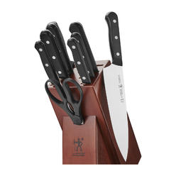 Zwilling Henckels Solution 10-pc Knife Set with Block, Chef Knife, Paring Knife, Utility Knife, Bread Knife, Black, Stainless Steel