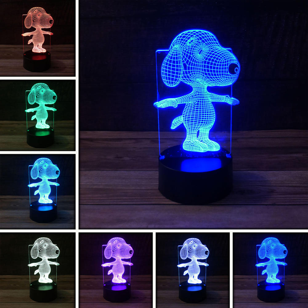 Holiday Depot 3D Peanuts Snoopy 7-Color LED Desk Light