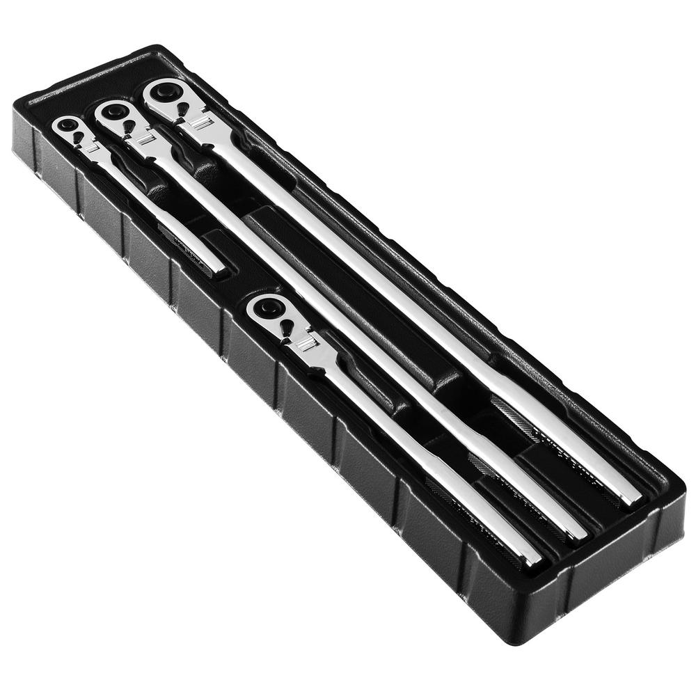 Powerbuilt 4pc. 72Tooth Pro Tech Long Reach Flex Head Ratchets