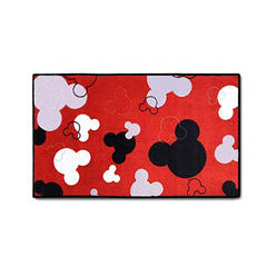 J.Ehonace Mickey Mouse Rugs - Bathroom Rug, Indoor Outdoor Entrance Rug, Kitchen Rug, 17" x 30" (Red)