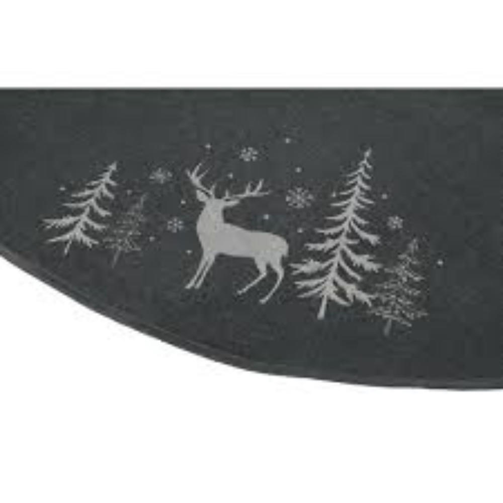 DYNO 56" Reindeer in Forest Xmas Tree Skirt - Gray/Black