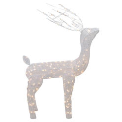 Northlight 34336414 48 in. Lighted White Mesh Buck Outdoor Christmas Decoration - Clear Lights