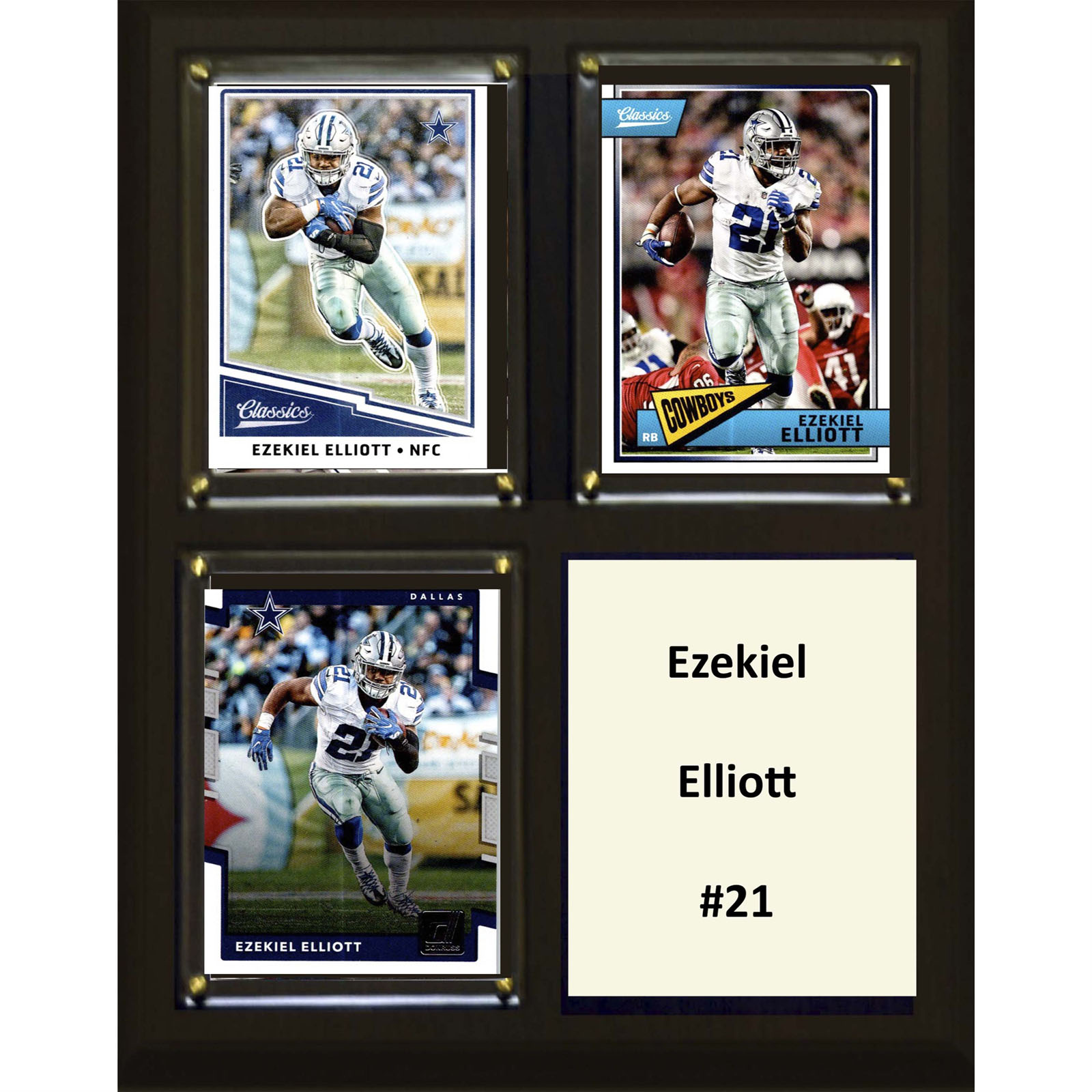 C & I Collectables 8"x10" NFL Ezekiel Elliot Dallas Cowboys 3-Card Plaque