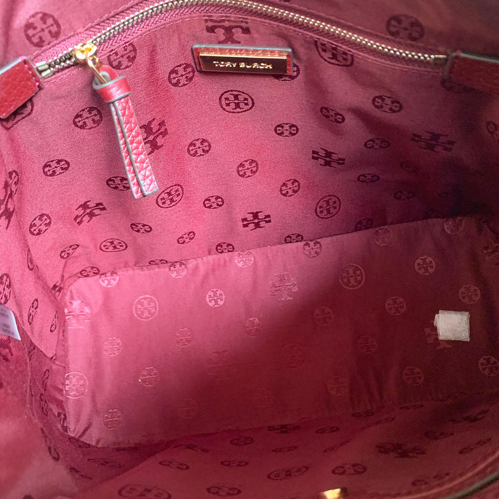 Tory Burch Taylor Leather Satchel Crossbody Imperial Burgundy