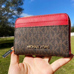 キーケース Michael Kors JET SET CHARM KEY CASE NWT Michael Kors Jet Set Charm XS Key Card Case - Sand/Black