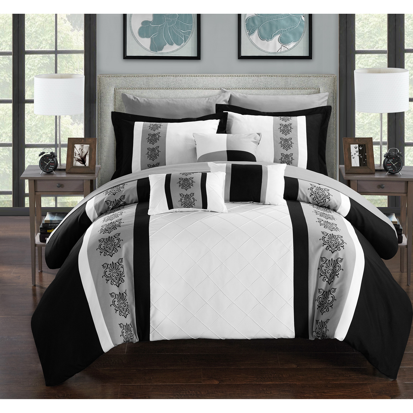 Chic Home 10pc. Clayton Pintuck Queen Comforter Set - White