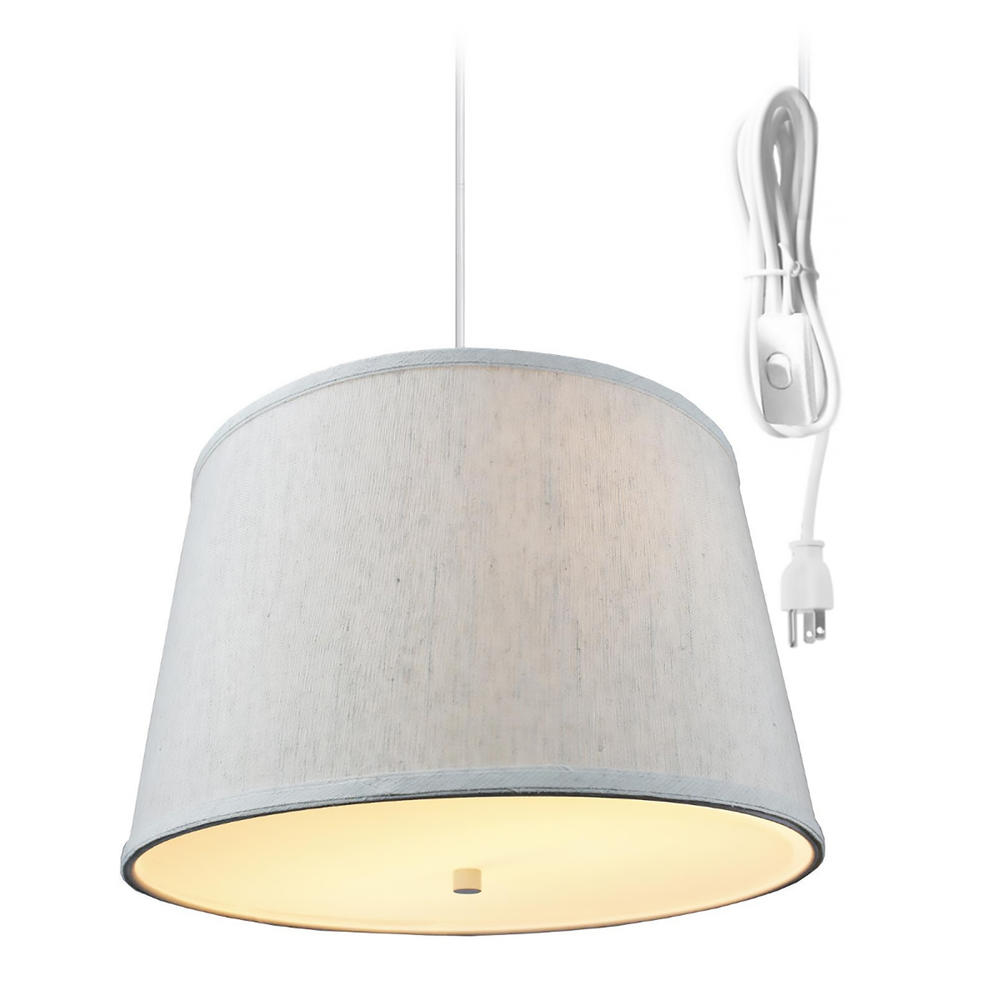 HomeConcept 2 Light Swag Plug In Pendant Lamp Light - Textured Oatmeal