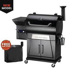 Z Grills Wood Pellet Grill BBQ Smoker Digital Control with Cover Black ZPG-700D3
