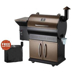 Z Grills Wood Pellet Grill BBQ Smoker Digital Control with Cover Brown ZPG-7002C