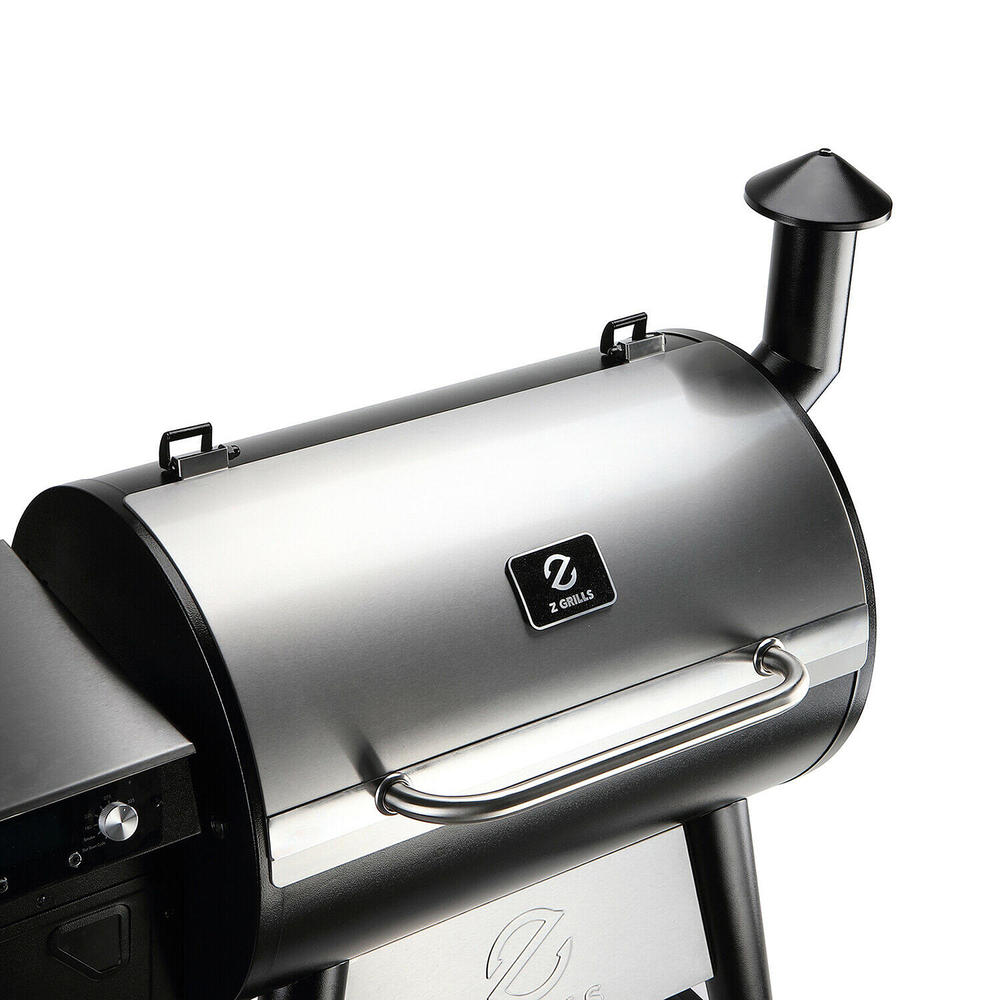 Z Grills  Wood Pellet Grill BBQ Smoker Digital Control with Cover Silver ZPG-7002C2E