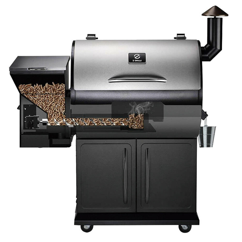 Z Grills  Wood Pellet Grill BBQ Smoker Digital Control with Cover Silver ZPG-700D2E