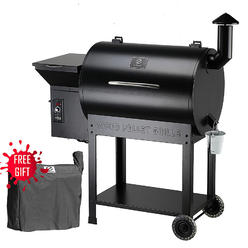 Z Grills Wood Pellet Grill BBQ Smoker Digital Control with Cover Black ZPG-7002B
