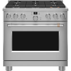 CAFE C2Y366P2TS1 36 Inch Freestanding Smart Dual Fuel Professional Range with 6 Sealed Burners