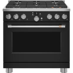 CAFE C2Y366P3TD1 36 Inch Freestanding Smart Dual Fuel Professional Range with 6 Sealed Burners