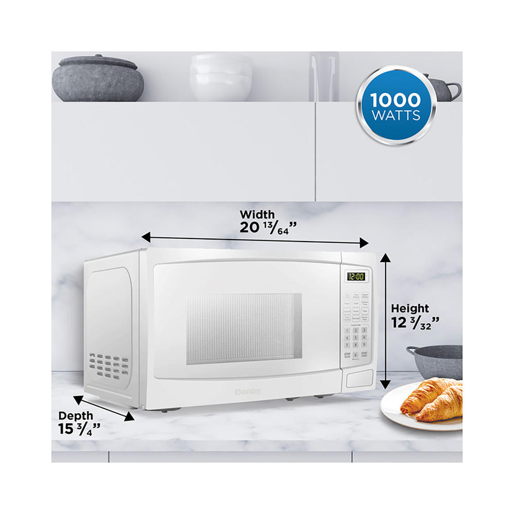 Danby DBMW1120BWW  1.1 cu ft Countertop Microwave in White