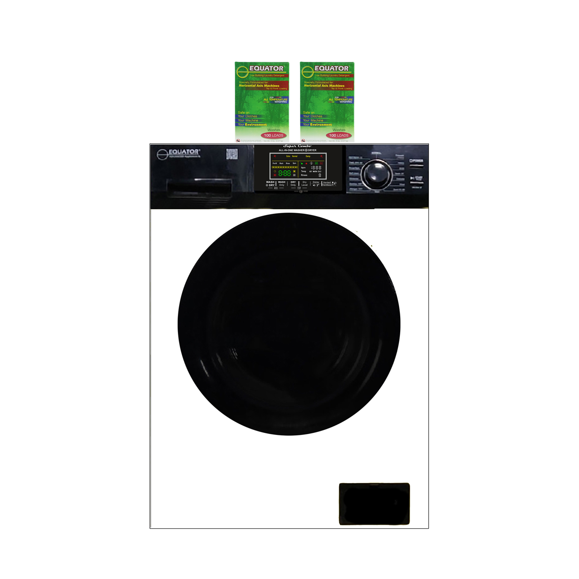 Equator Advanced Appliances EZ5500CVWhite/Black2BoxesofHED 18 lbs. Combination Washer Dryer - Sanitize, Allergen, Winterize, Ven