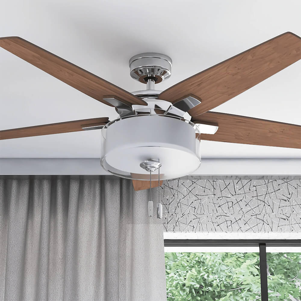Prominence Home 50880  52" Cicero, Pull Chain Ceiling Fan - Brushed Nickel