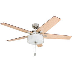 Prominence Home 50880 52 inch Cicero, Pull Chain, Ceiling Fan - Brushed Nickel
