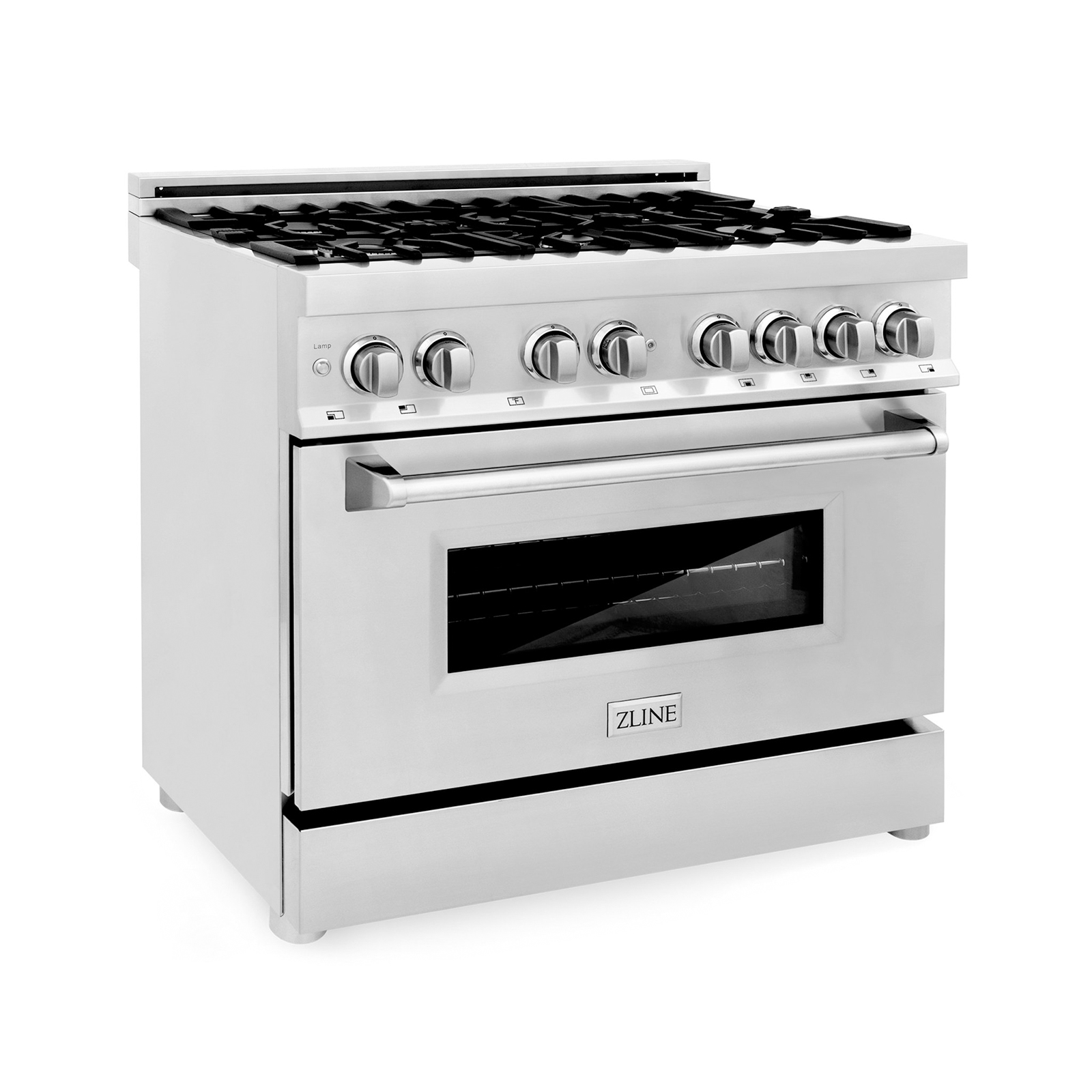 Zline Kitchen and Bath RA36 36 in. Professional 4.6 cu. ft. 6 Gas Burner Electric Oven Range in Stainless Steel