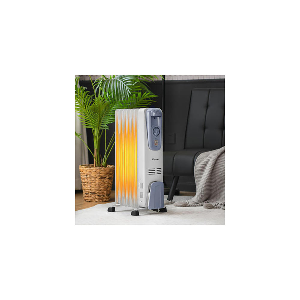 Costway EP22913 1500W Electric Oil Filled Radiator Space Heater With 7