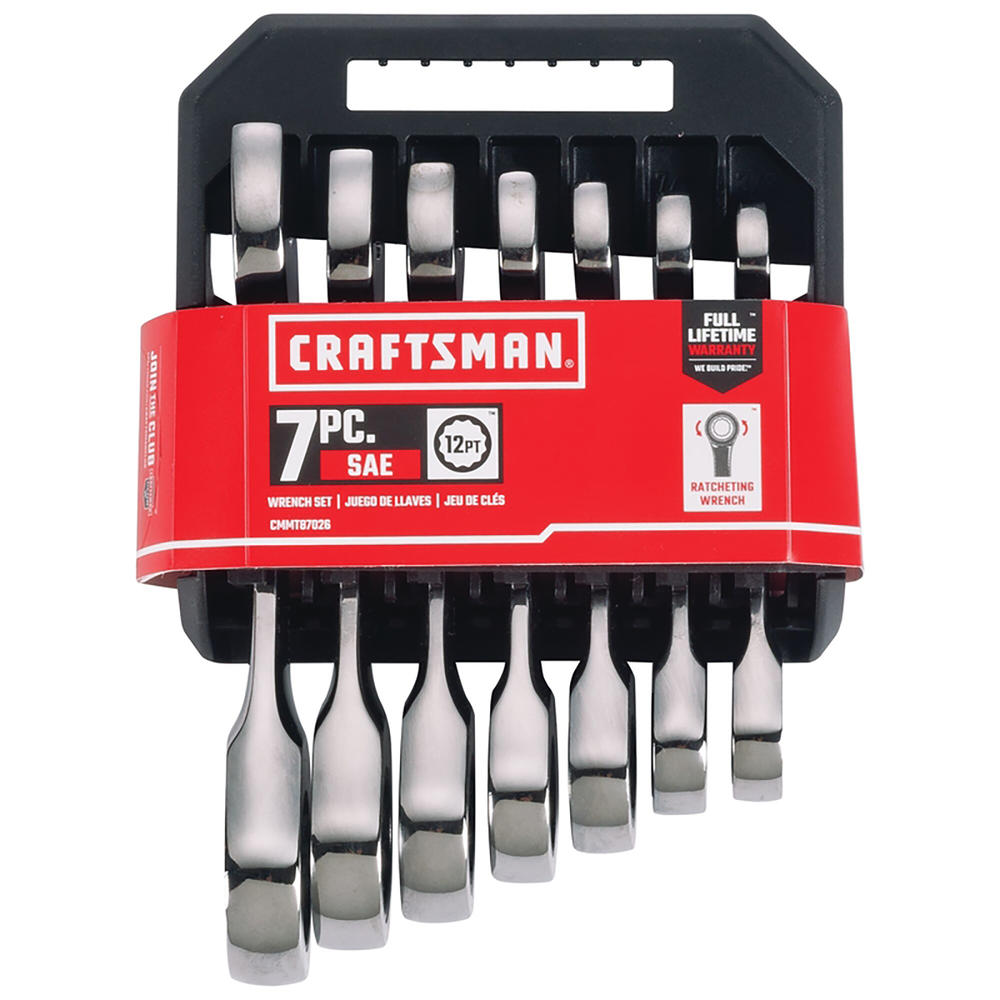 Craftsman 7pc. Stubby Combination Wrench Set Polished Chrome