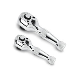 Powerbuilt 2 Piece 1/4 Inch and 3/8 Inch Drive 72 Tooth Stubby Ratchet Set - 640927