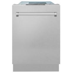Zline Kitchen and Bath 18 in. Top Control Dishwasher in DuraSnow¬Æ Finished Stainless Steel with Stainless Steel Tub and Traditional Style Handle