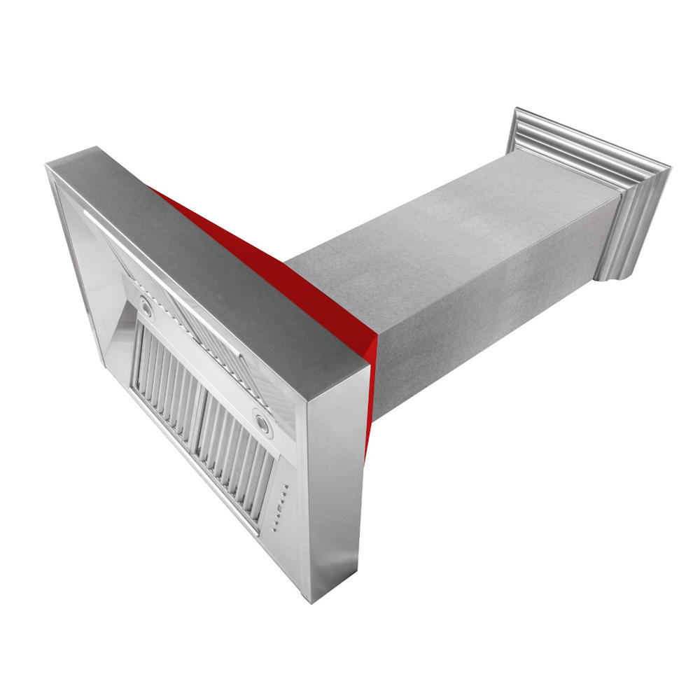 Zline Kitchen and Bath 8654RM-30 30" Ducted DuraSnow Stainless Steel Range Hood with Red Matte Shell