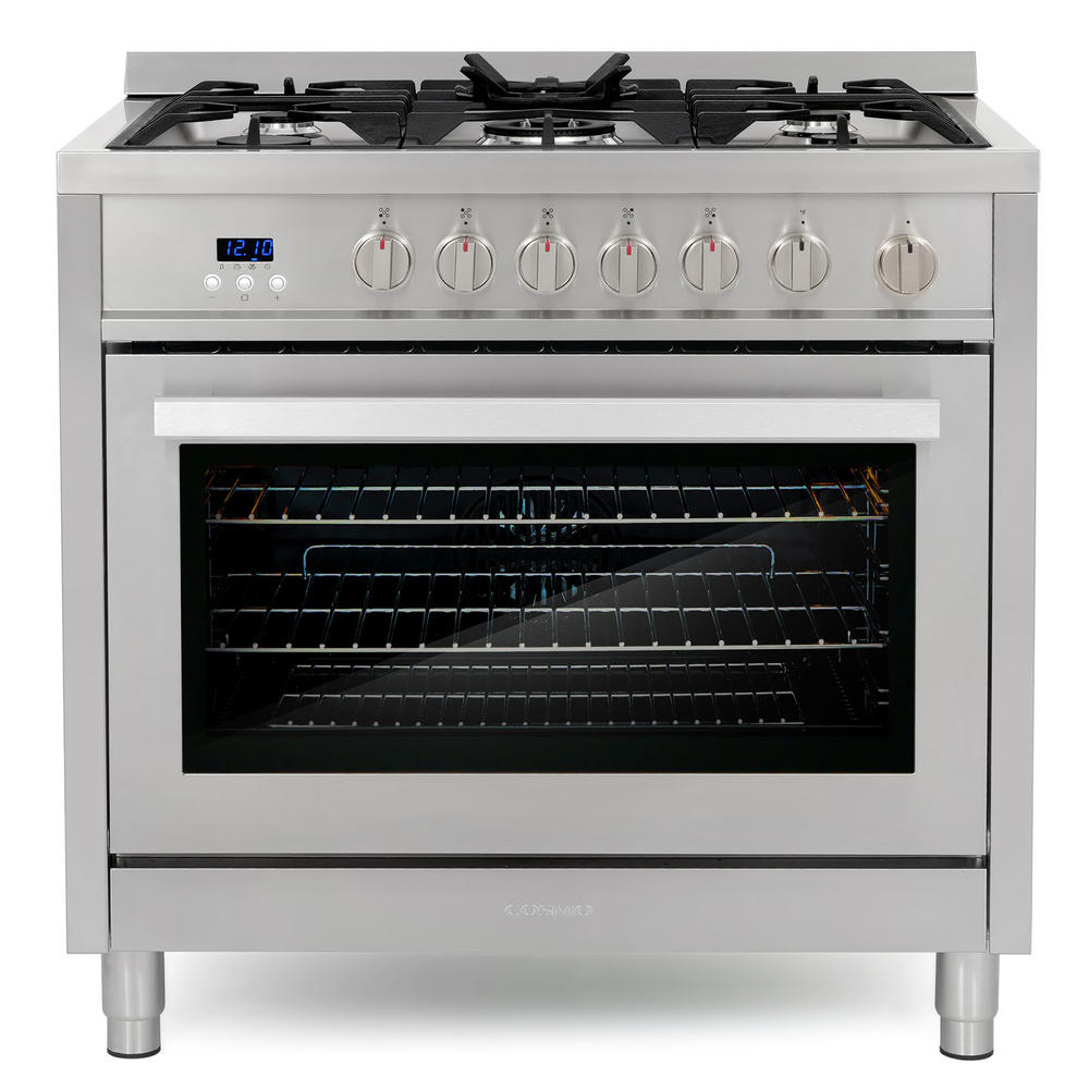 Cosmo Appliances COS-965AGFC-PA 36" 3.8 cu. ft. Single Oven Gas Range with 5 Burner Cooktop - Stainless Steel