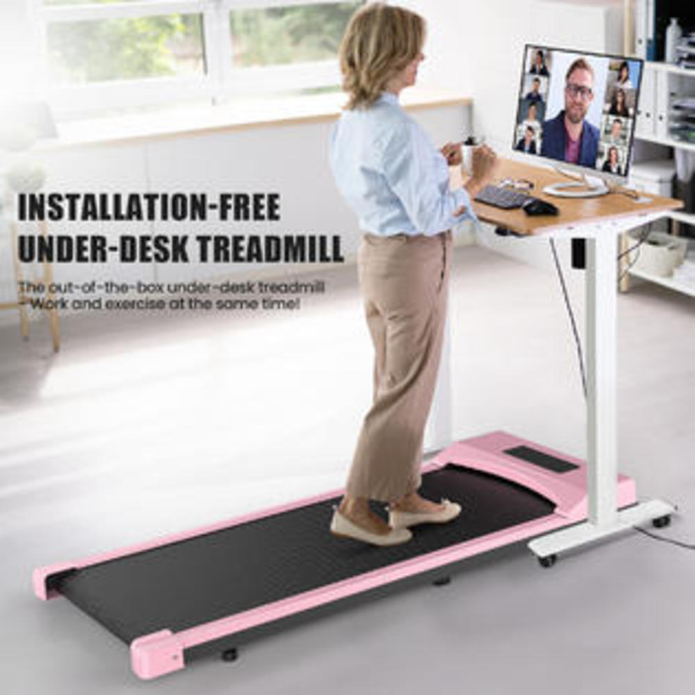 Generic Portable Electric Quiet Walking Pad Treadmill,2.5HP Under Desk Treadmill w/Wireless Remote Control&LED Display,Installat