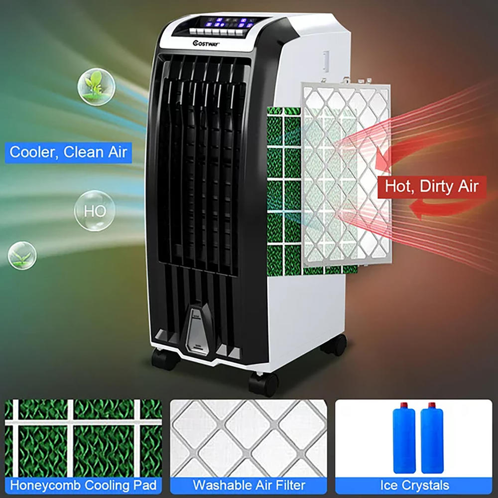 Costway EP23666 Evaporative Portable Air Cooler Fan Anion Humidify W/ Remote Control