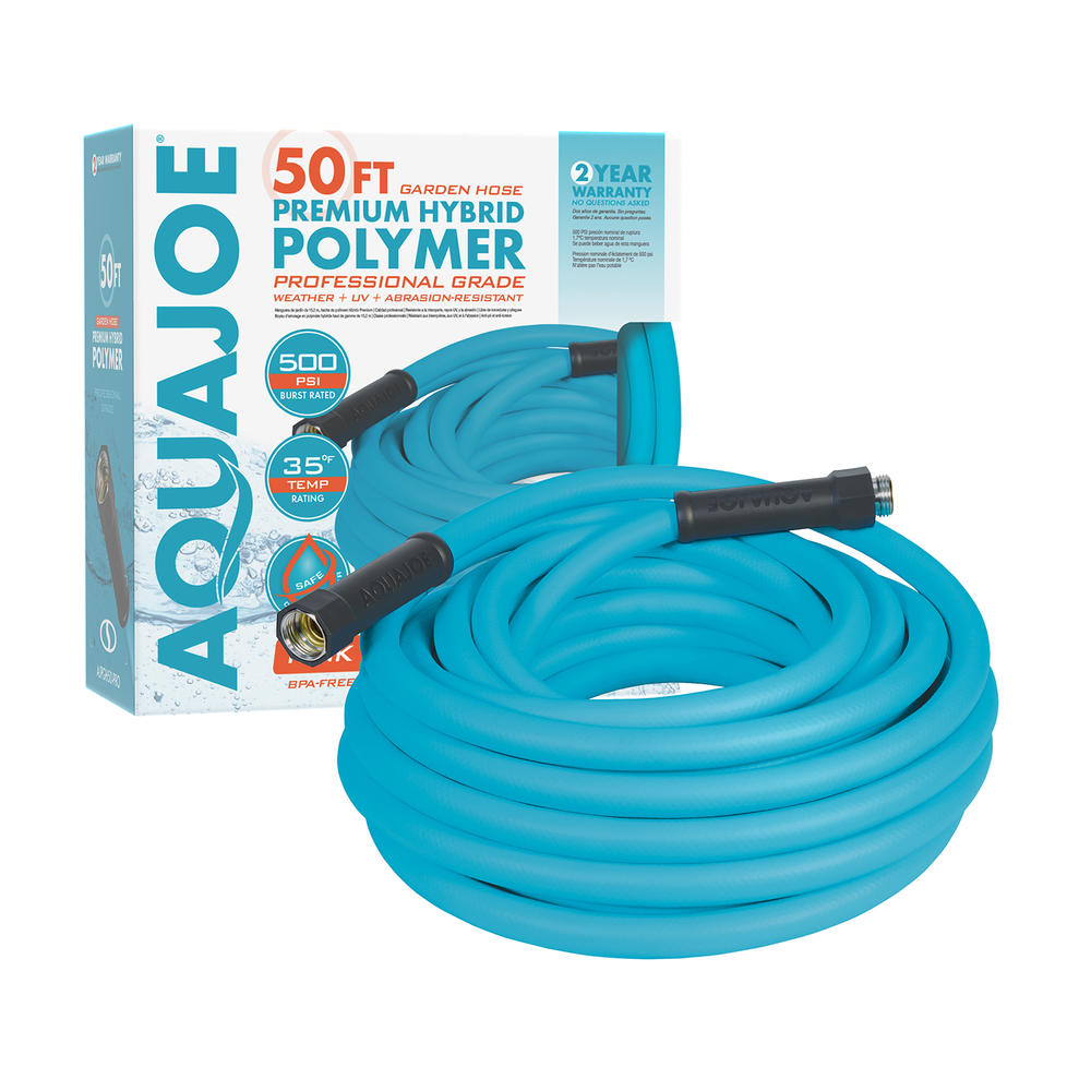 Aqua Joe AJPGH50-PRO Hybrid Polymer Garden Hose | 50-Foot