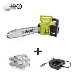 Sun Joe 48-Volt IONMAX Cordless Chain Saw Kit | 16-Inch | W/ 2 x 2.0-Ah Batteries and Charger