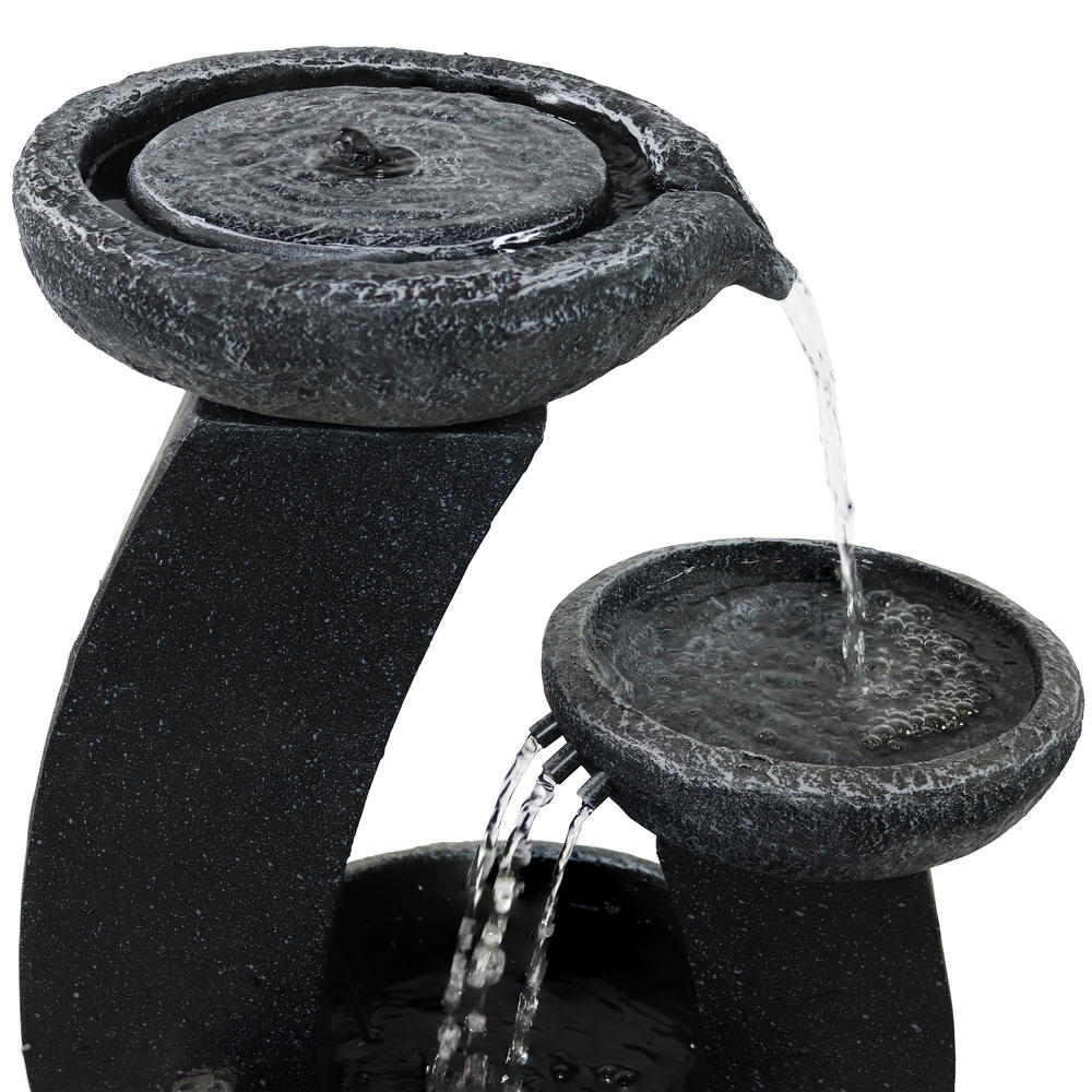 Sunnydaze Decor AMP-F913B Modern Cascading Bowls Water Fountain - Black