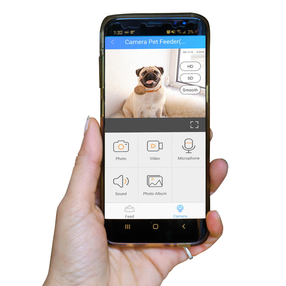 Lentek Smart Pet Feeder with 720p HD Video 2-Way Audio, 200 oz, Free App