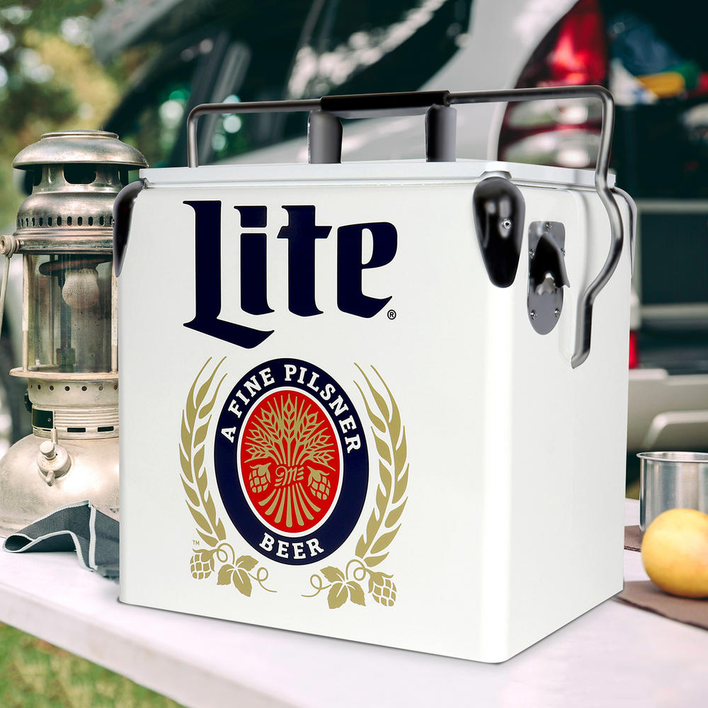 Miller MLVIC13 13L Lite Retro Ice Chest Cooler with Bottle Opener