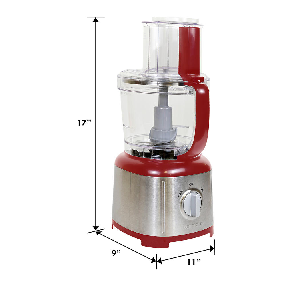 Kenmore KKFP11CR 11-Cup Food Processor and Vegetable Chopper - Red and Silver
