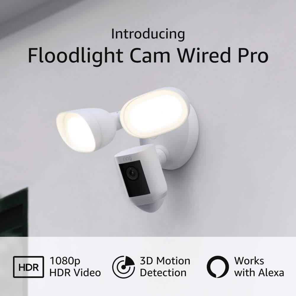 ring Floodlight Cam Wired Pro (2021 release) White