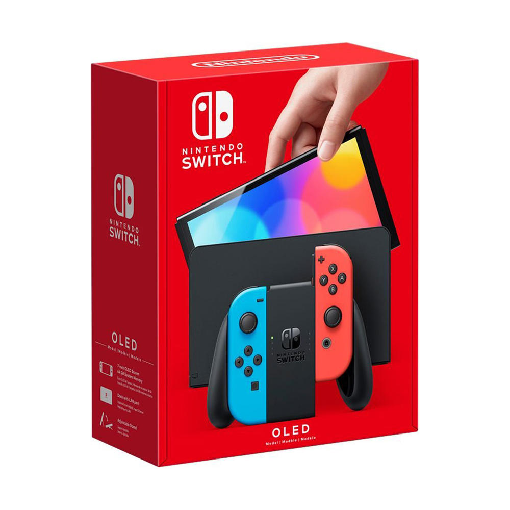 Nintendo  Switch - OLED Model w/ Neon Red & Neon Blue Joy-Con
