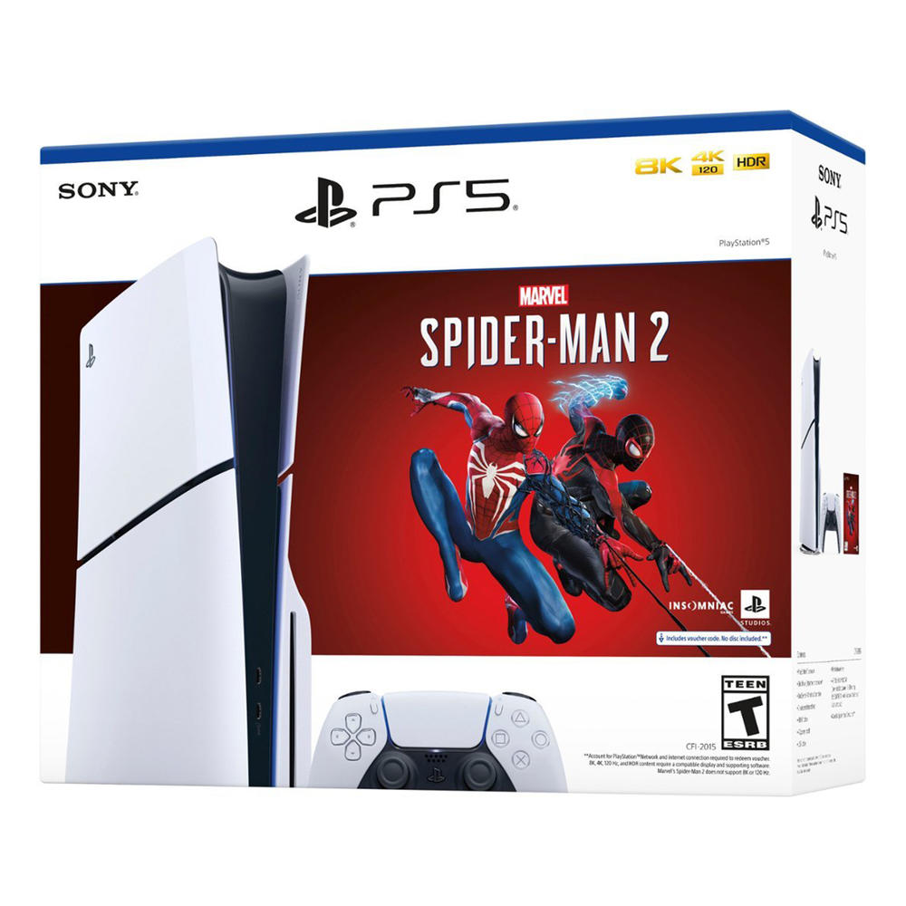 Sony  - PlayStation 5 Console – Marvel's Spider-Man 2 Bundle (Full Game Download Included) - White