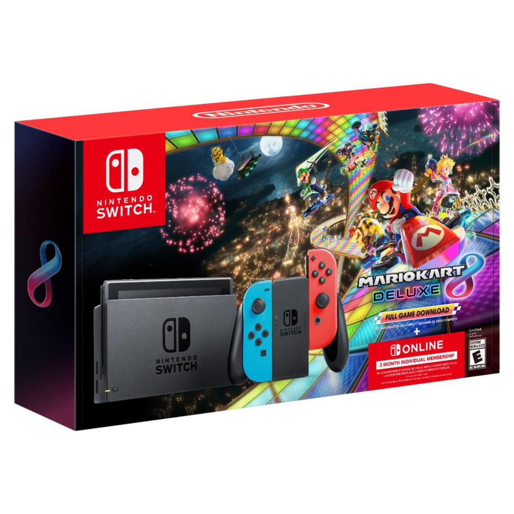 Nintendo Switch and Mario Kart 8 Deluxe Bundle (Red and Blue Joy-Cons)
