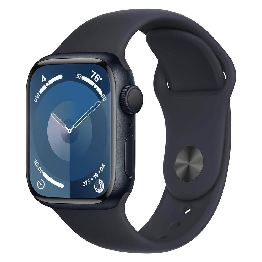 Apple MR8W3LL/A Watch Series 9 GPS 41mm Midnight Aluminum Case with Midnight Sport Band - S/M