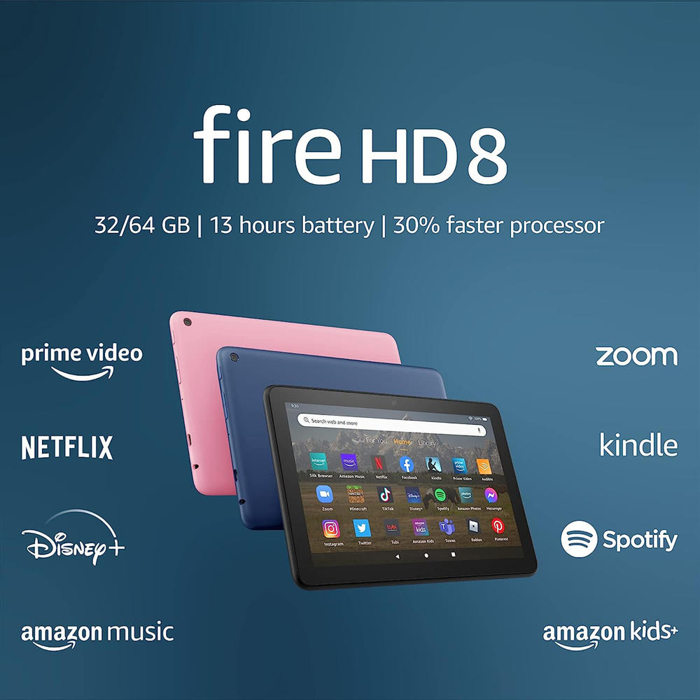 Amazon  64GB 10th Gen Fire HD 8 Tablet – Black