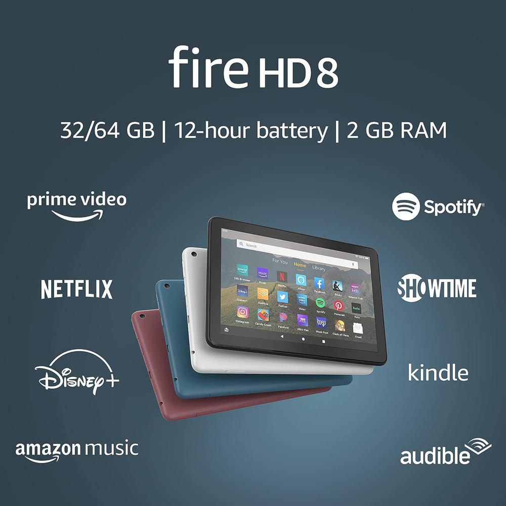 Amazon  64GB 10th Gen Fire HD 8 Tablet – White