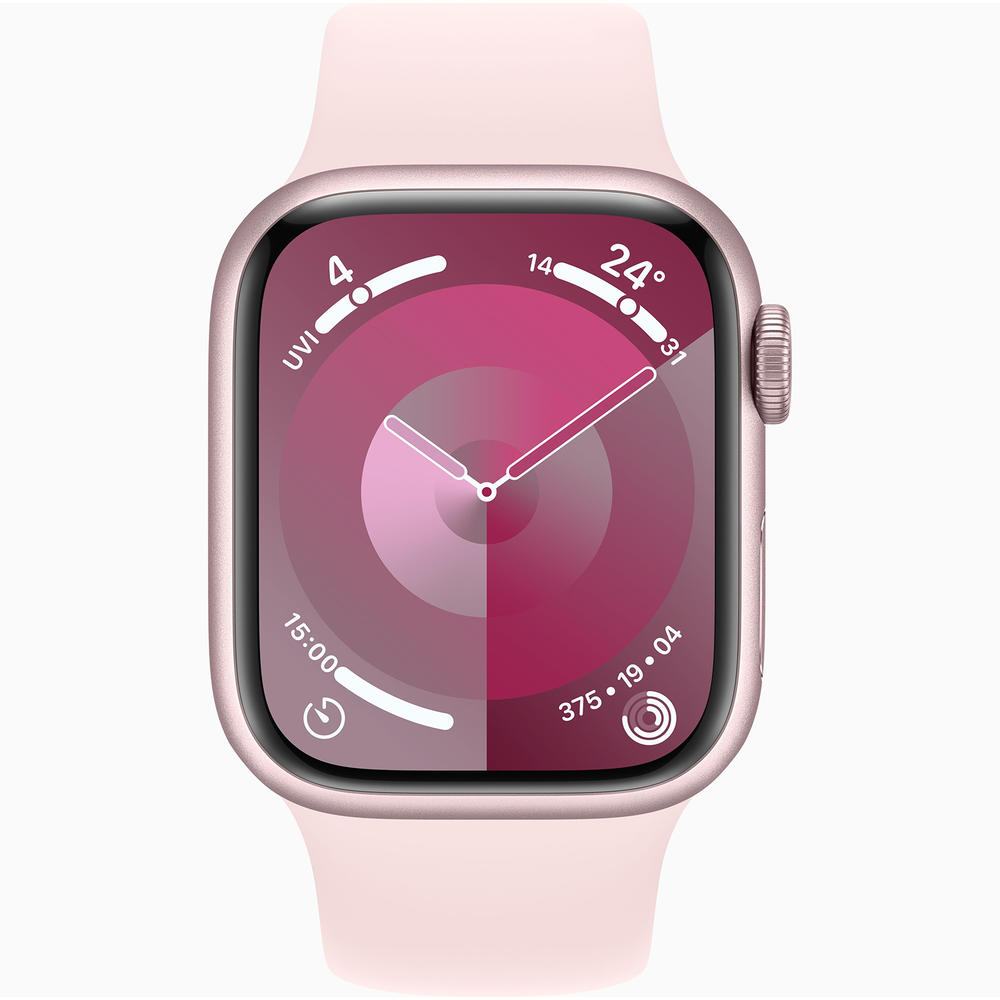 Apple MR943LL/A Watch Series 9 GPS 41mm Pink Aluminum Case with Light Pink Sport Band - M/L