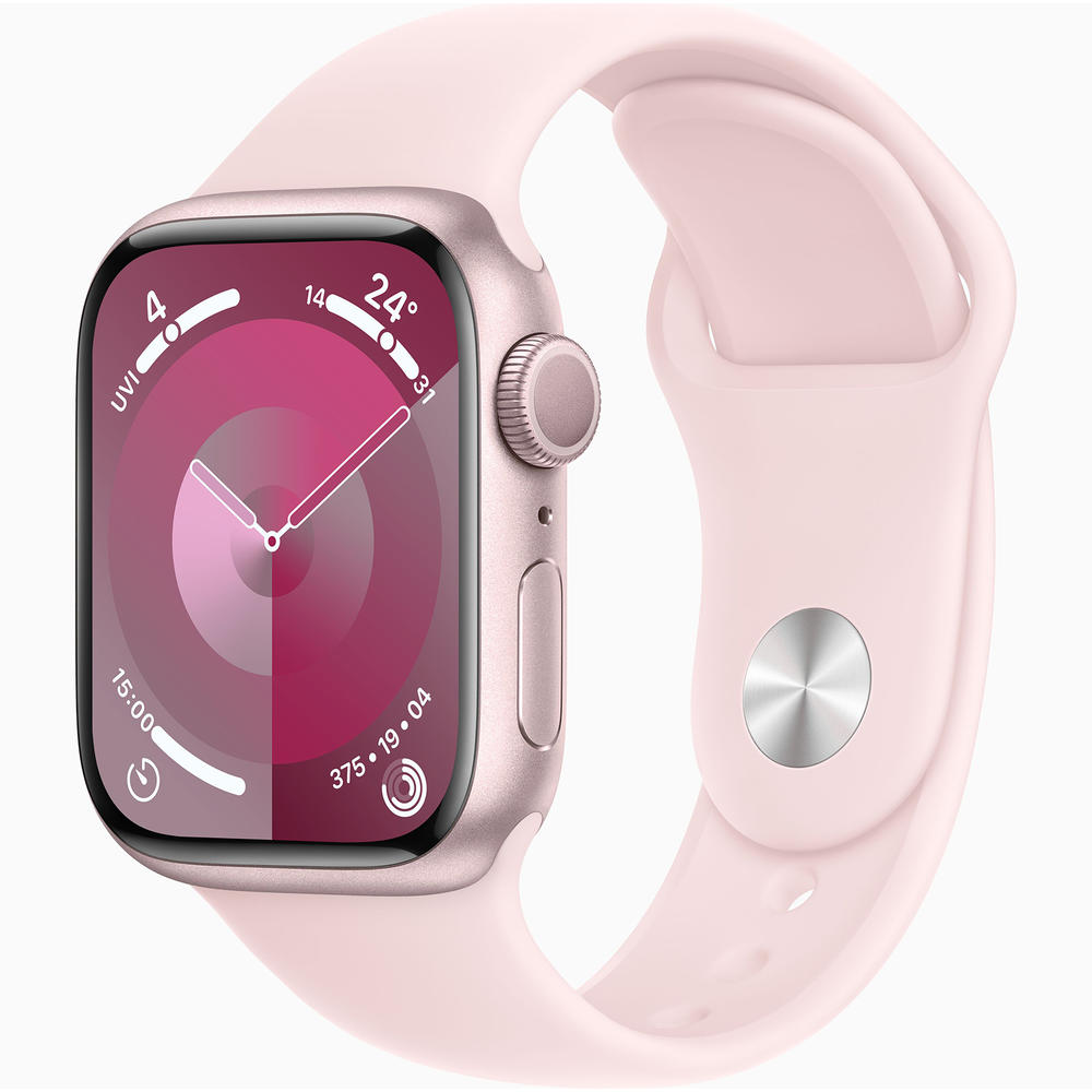 Apple MR943LL/A Watch Series 9 GPS 41mm Pink Aluminum Case with Light Pink Sport Band - M/L