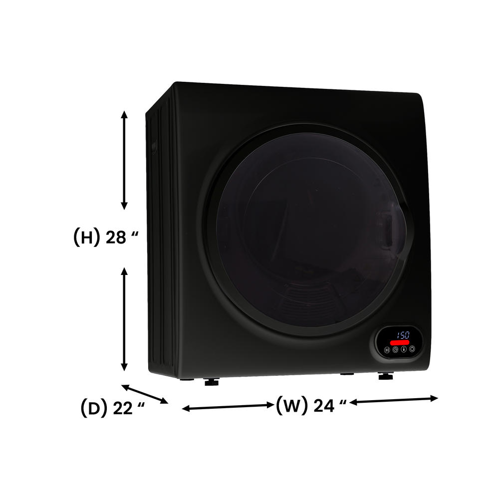 Equator Advanced Appliances ED852 B 3.5cu.ft Freestanding/Wall Mount Compact Short Dryer - Black