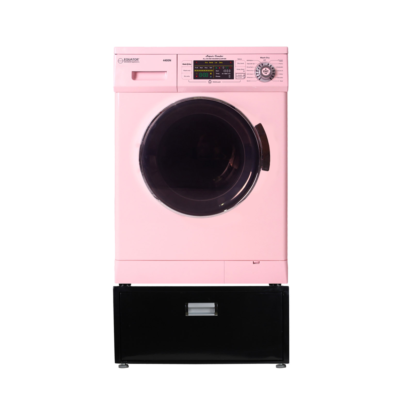 Equator EZ4400N-PinkV25PDL4455Black Compact Vented & Ventless Combination Washer Dryer – Pink and Black