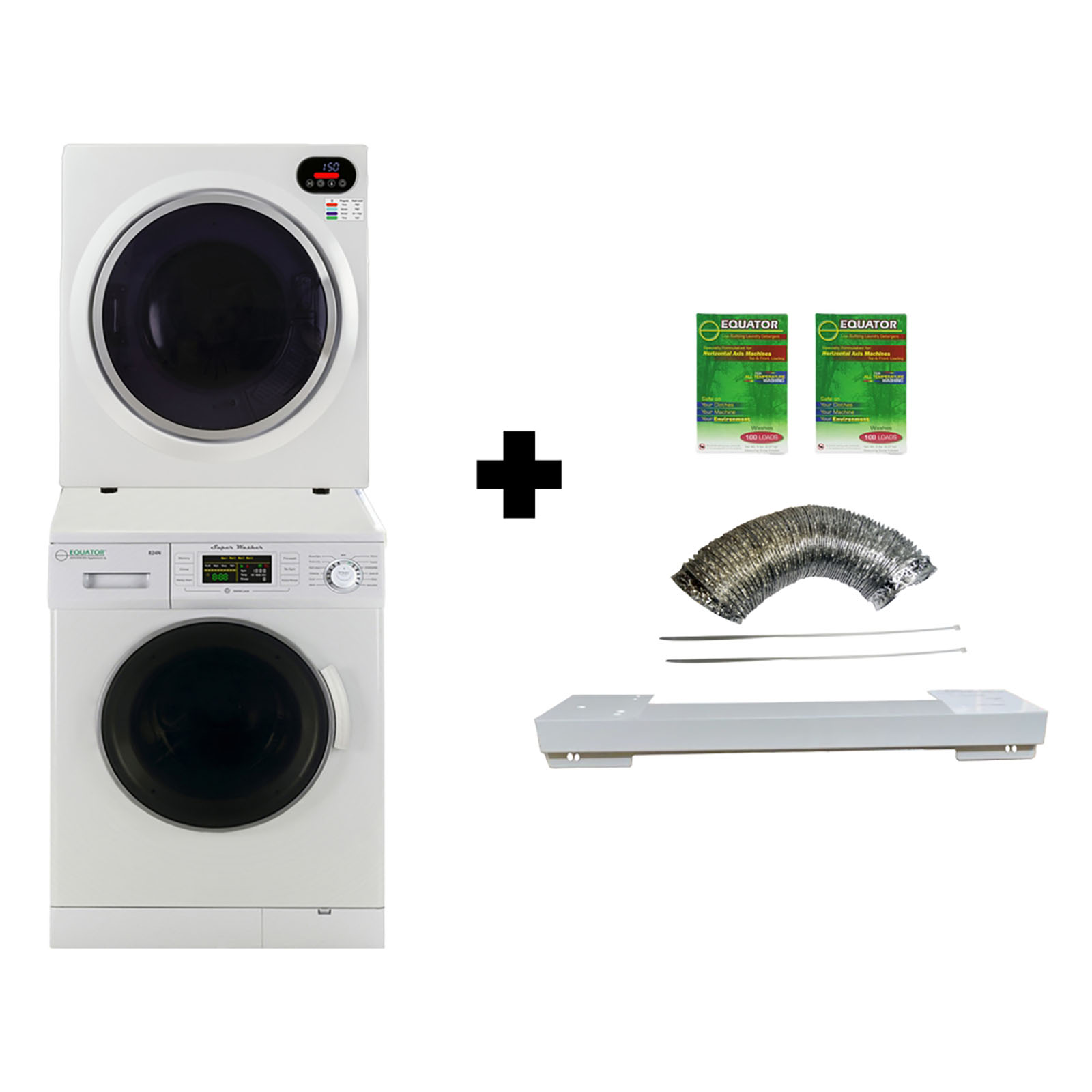 Equator Advanced Appliances 824N848RSK3070IVK10552BoxesHE 824N and 848 and RSK3070 and IVK1055 Stackable Washer and Compact Shor